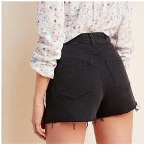High Waisted Black Denim PAIGE Shorts